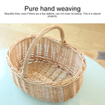 Hand-woven Picnic Basket Sackcloth Rattan Storage Basket, Small, Large