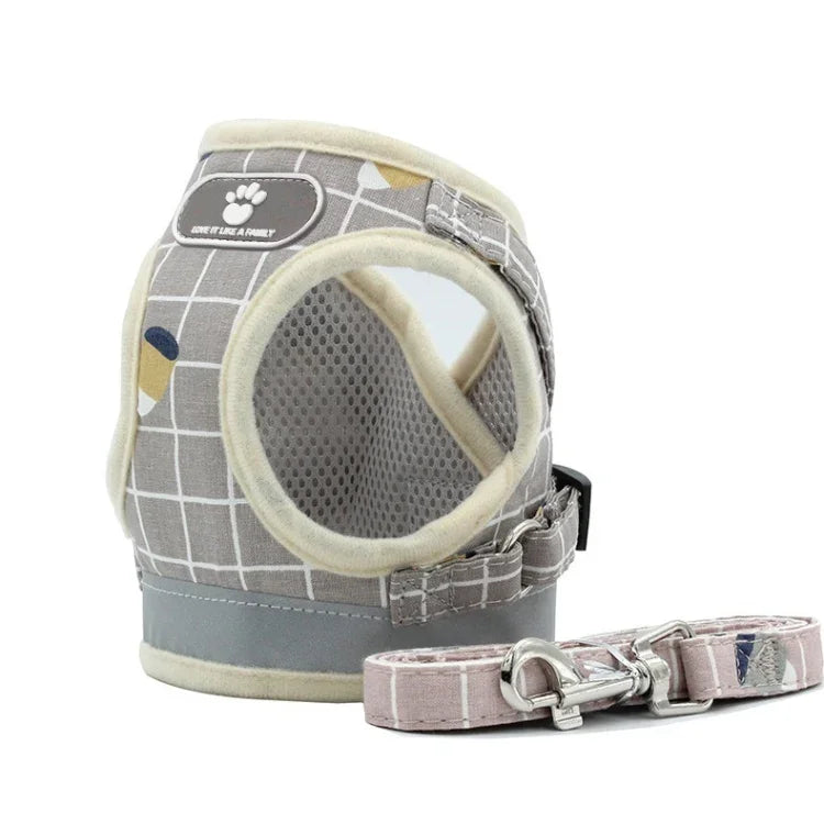 Reflective & Breathable Vest Traction Rope Pet Chest Leash, XS, S, M, XL