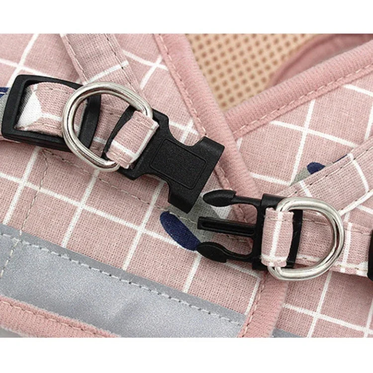 Reflective & Breathable Vest Traction Rope Pet Chest Leash, XS, S, M, XL