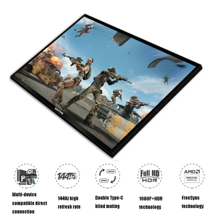 ZGYNK TPZ1303 Type-c Portable Computer Extender Display, US Plug, 11.6 inch 1920x1080, 13.3 inch 1920x1080, 13.3 inch 2560x1400, 14.1 inch 2560x1400, 15.6 inch 1920x1080, 15.6 inch 3840x2160