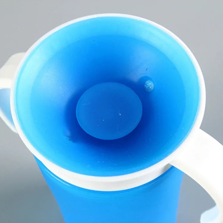 360 Degrees Rotated Baby Learning Drinking Cup With Double Handle Flip