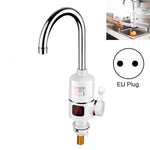Kitchen Instant Electric Hot Water Faucet EU Plug, Digital Display Big Elbow