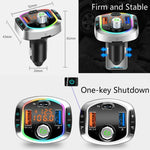 BC63 Colorful Car Card MP3 Player Multifunctional Bluetooth Receiver U Disk Charger Car Cigarette Lighter, BC63