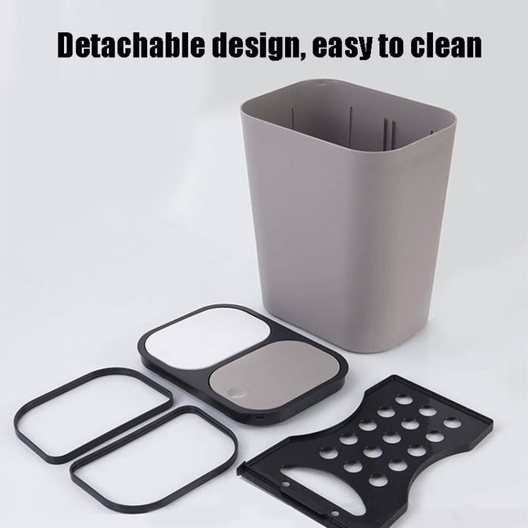 Dry And Wet Classification Press Trash Can Household Kitchen Paper Basket, Blue, White, Gray, Beige