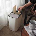 Dry And Wet Classification Press Trash Can Household Kitchen Paper Basket, Blue, White, Gray, Beige
