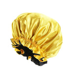 TJM-443A Double-Layer Satin Big Lace Night Hat Round Hat Chemotherapy Hat, One Size Adjustable