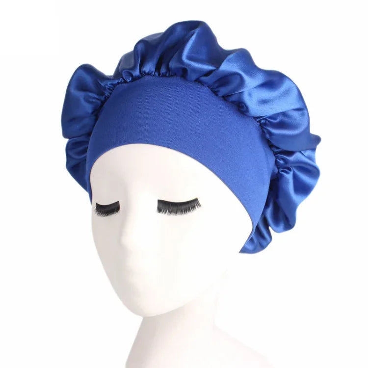 2 PCS TJM-301 Night Cap With Wide Brim And Elasticity Headband Ladies Chemotherapy Cap Hair Care Hat, M 56-58cm