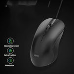 Inphic PB1 Business Office Mute Macro Definition Gaming Wired Mouse, Cable Length: 1.5m, Classic Back Breathing Light, Matte White Breathing Light
