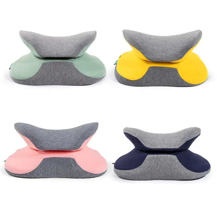 BEWALKER Multifunctional Student Portable Nap Pillow Waist Support Foldable Memory Foam Nap Pillow Office Sleeping Pillow, 38x20x15cm