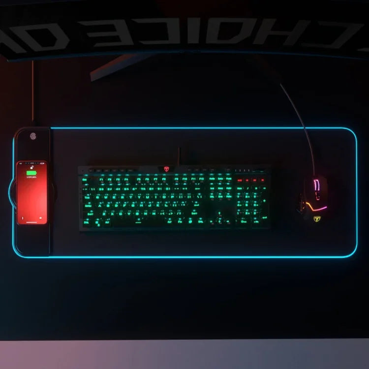 RGB01 10W Wireless Charging Mouse Pad  RGB Luminous Mouse Pad, Size: 800 x 300 x 4mm
