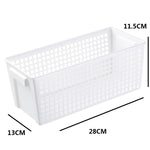 Desktop Snacks & Sundries Storage Basket Rectangular Plastic Storage Basket, Small （White）, Small （Light Green）, Large (White), Large（Llight Green）