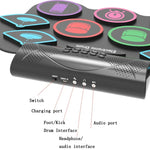 MD862M Bluetooth Drum Set For Beginners Learn To Play Portable Electronic Drums, MD862M