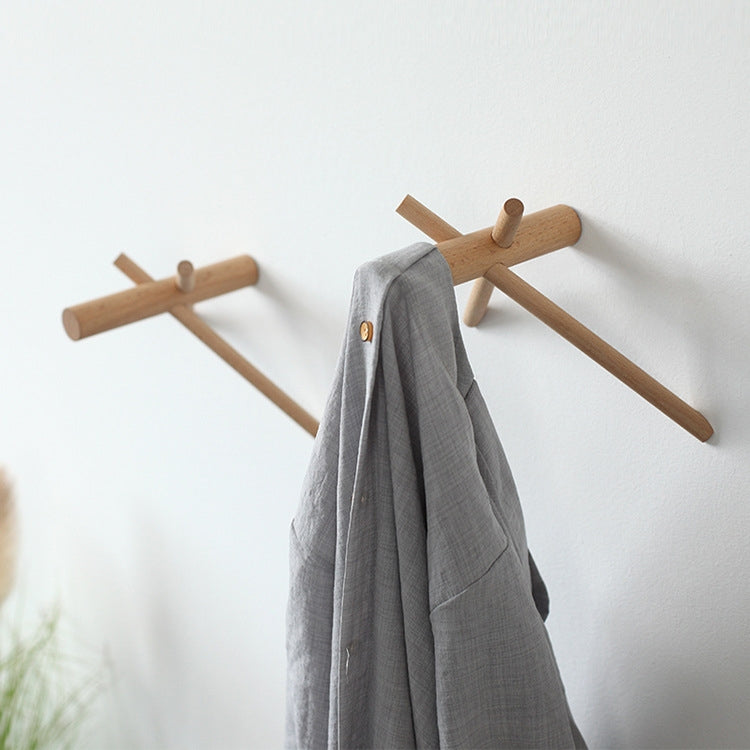 Solid Wood Hanger Wall Decoration Coat Hook, Beech Hook, Black Walnut Hook