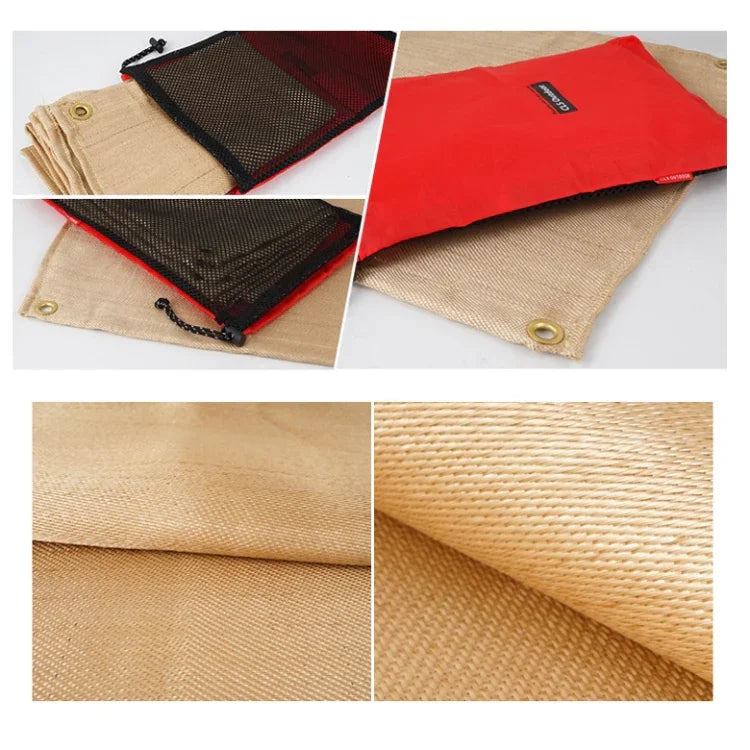 CLS Picnic Barbecue Heat Insulation Pad Glass Fiber Flame Retardant Cloth Small (46x44 cm), Small (46x44 cm), Medium (80x60 cm), Large (100x80 cm)