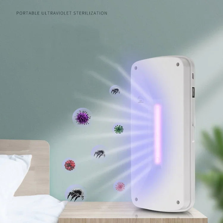 907 Mobile Phone Sterilization Box Ultraviolet Handheld Sterilizer Multifunctional Intelligent Sterilization Machine, White, Pink