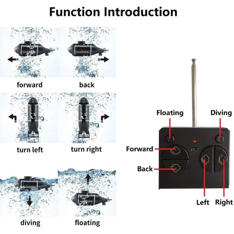 Children 2.4G Electric Six-Way Mini Submarine Model Boy Playing In Water Remote Control Boat Nuclear Submarine
