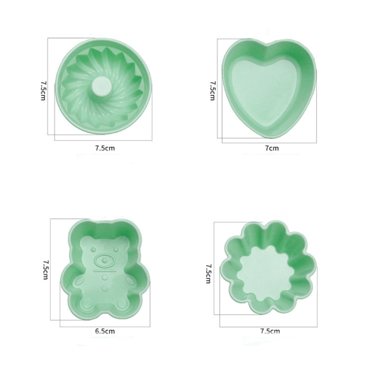 Creative DIY Silicone Cake Cup Muffin Cup Baking Mold,Style: Bear  (Macron Pink), Flower-shaped  (Macron Green), Flower-shaped (Macron Pink), Flower-shaped  (Candy Color), Hollow  (Macron Cyan), Hollow  (Macron Pink), Hollow  (Candy Color)             ...