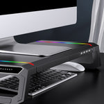 ICE COOREL T1 Monitor Increased Rack Foldable Laptop Stand With RGB Lighting & 4xUSB Expansion Interface