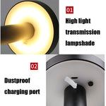 BC965 Student Eye Protection USB Waterproof LED Table Lamp Bedside Bar Table Lamp, Black, White Storage, Ink Marble Pattern