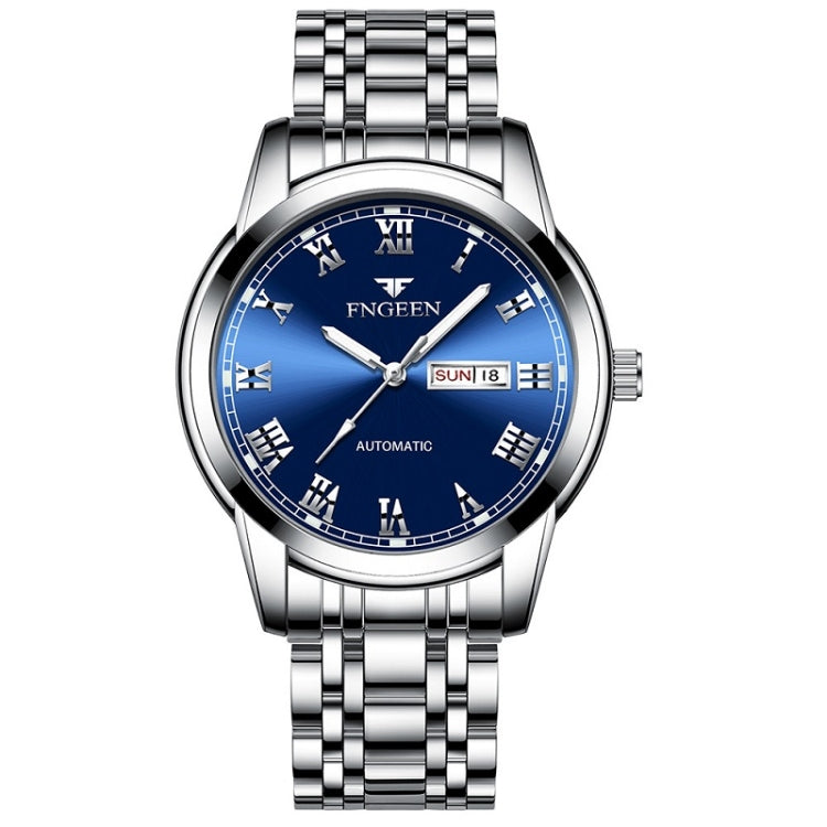 FNGEEN 4002 Men Roman Numeral Dial Sports Watch Student Luminous Quartz Watch, Between Gold Blue Surface, Between Gold Black Surface, Between Gold White Surface, White Steel Blue Surface, White Steel Black Surface, Brown Leather And Gold Blue Surface  ...