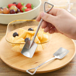 410 Stainless Steel Shovel Spoon Retro Cute Square Head Spoon