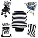 Multifunctional Enlarged Stroller Windshield Breastfeeding Towel Baby Seat Cover, Arrow, Pink Peony, Black and White Stripes, Leaf Flowers, Blue Dots, Purple Flowers, Gray Pattern, Bear, Black Triangle, Puppy, Red Geometry, Black and White Grid, Galaxy...