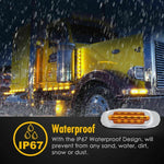 12-24V 2000-4000K 16 LEDs Electroplating Side Lights Side Tail Lights Cargo Truck Modification Light, Red (2 Lines Always Bright), Yellow (2 Lines Always Bright), Red (High and Low Light 3 Lines), Yellow (High and Low Light 3 Lines)