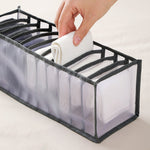 3 in 1 Underwear Drawer Storage Box Household Socks Folding Storage Box, Beige, Gray