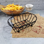 Wrought Iron Fruit Portable Storage Basket Bread French Fries Fried Snacks Portable Basket, Double Cup Egg-shaped, Double Cup Round, Single Cup Boat, Square Short Basket, Rectangular Short Basket, Large Round Wire, Small Round Wire, Large Messy Wire