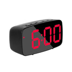 Mirror Bedside Alarm Clock Battery Plug-In Dual-Purpose LED Clock, Arc-shaped Black Shell (Mirror White Light), Rectangular Black Shell (Mirror White Light), Arc-shaped Black Shell (Black Surface White Light)                                            ...