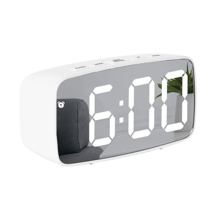 Mirror Bedside Alarm Clock Battery Plug-In Dual-Purpose LED Clock, Arc-shaped Black Shell (Mirror White Light), Rectangular Black Shell (Mirror White Light), Arc-shaped Black Shell (Black Surface White Light)                                            ...