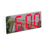 Mirror Bedside Alarm Clock Battery Plug-In Dual-Purpose LED Clock, Arc-shaped Black Shell (Mirror White Light), Rectangular Black Shell (Mirror White Light), Arc-shaped Black Shell (Black Surface White Light)                                            ...