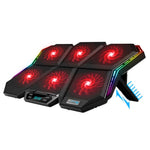 COOLCOLD RGB Notebook Radiator Six Fan Adjustable Laptop Cooling Base, 5V Speed  Colorful Version, 5V Touch 12 Symphony Version