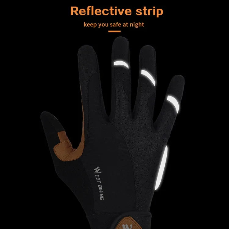 WEST BIKING YP0211197 Full-Finger Shock-Absorbing Anti-Skid Motorcycle Bike Gloves Riding Equipment, S, M, L, XL