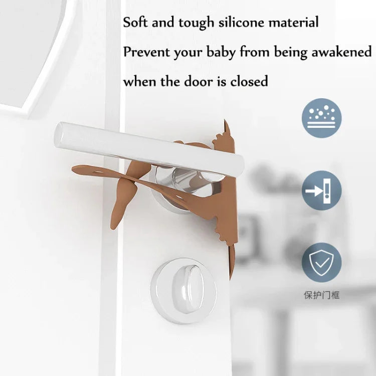 Cartoon Bear Bedroom Door Mute Lock Closed Door Anti-collision Protection Cushion, Green, Pink, Coffee, Apricot, White