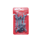10 PCS / Set Mini Mirror Polished Opening Wrench Plum Two-Purpose Pocket Wrench, Style:, Metric, Imperial