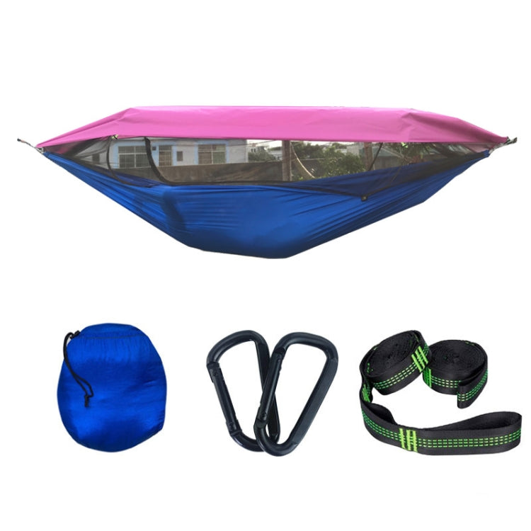Parachute Cloth Anti-Mosquito Sunshade With Mosquito Net Hammock Outdoor Single Double Swing Off The Ground Aerial Tent, 270x140cm (Blue / Light Blue), 270 x 140cm (Pink Blue)