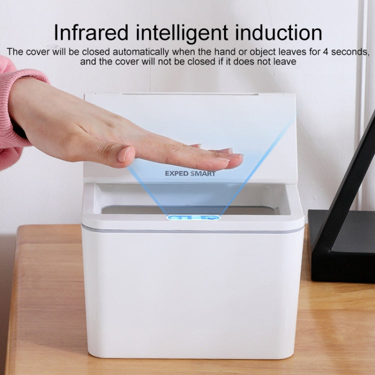 EXPED SMART Desktop Smart Induction Electric Storage Box Car Trash Can, 4L Battery Version (White), 4L Charge Version (White), 4L Battery Version (Gray), 4L Charge Version (Gray), 6L Battery Version (White), 6L Charge Version (White)