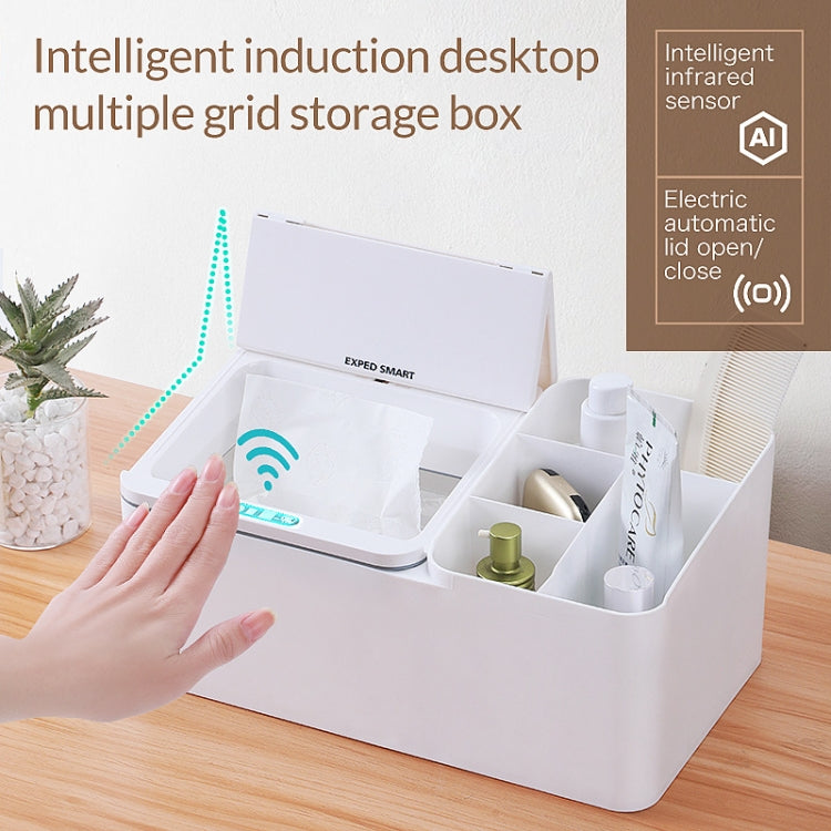 EXPED SMART Intelligent Induction Desktop Electric Storage Box, USB Charging (Gray)