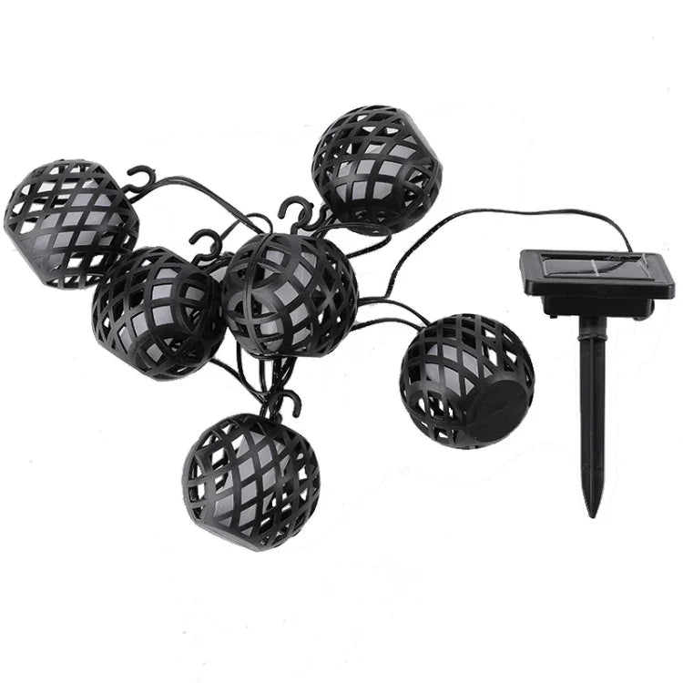 Solar Flame Ball Light String Outdoor Solar Courtyard IP44 Waterproof Light, 6 in 1, 8 in 1