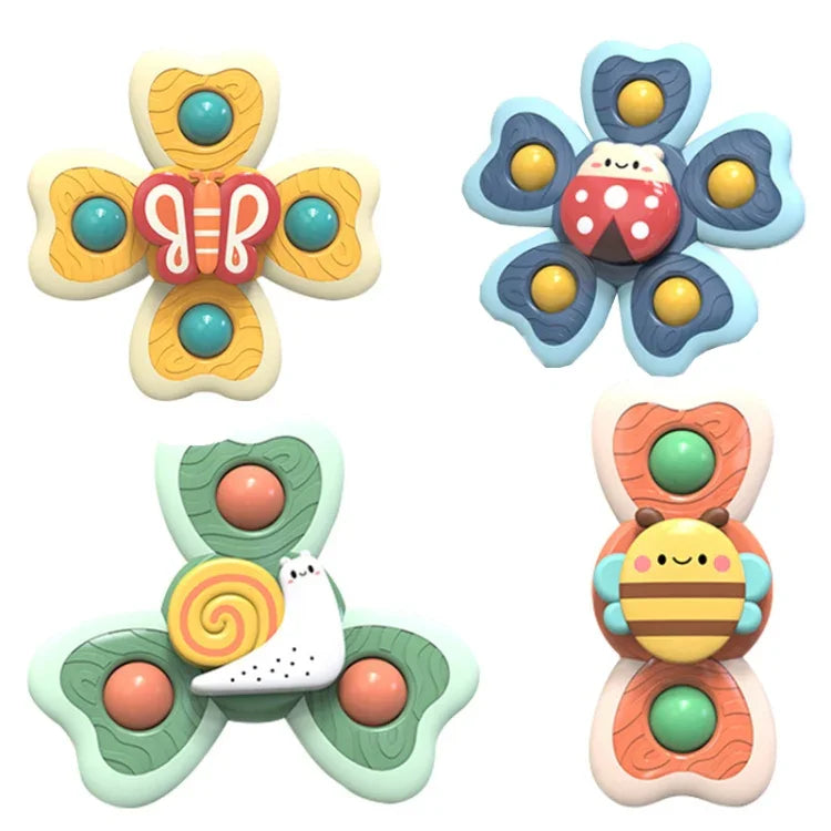 A6 Baby Sucker Rotary Toys Fun Fingertip Spinning Top Bathing Water Toys, 4 in 1