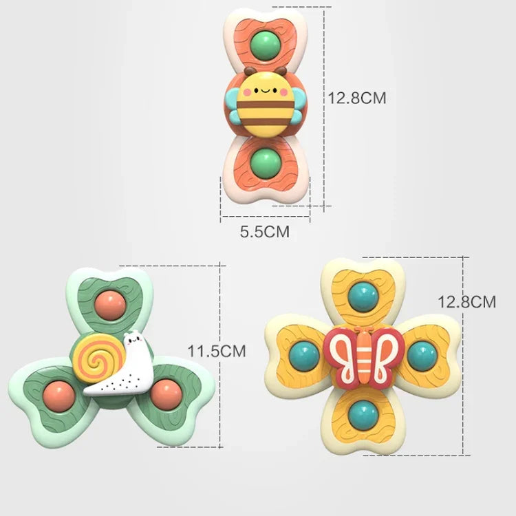 A6 Baby Sucker Rotary Toys Fun Fingertip Spinning Top Bathing Water Toys, 4 in 1