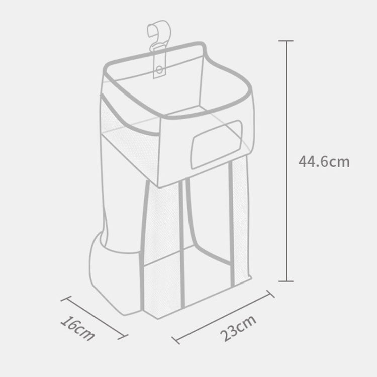 Baby Crib Hanging Bag Multifunctional Detachable Bed Diaper Toy Storage Bag, Gray Snow, Gray Stripe