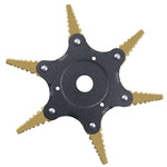 Toothed Mower Blade Six-Leaf Cyclone Blade Agricultural Weeder Parts, Golden Blade Bagged Gray, Golden Blade Bagged Green, Golden Blade Bagged Yellow, Golden Blade Bagged Red