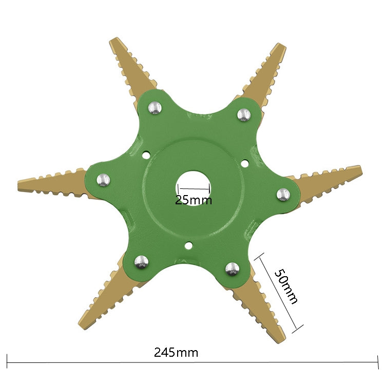 Toothed Mower Blade Six-Leaf Cyclone Blade Agricultural Weeder Parts, Golden Blade Bagged Gray, Golden Blade Bagged Green, Golden Blade Bagged Yellow, Golden Blade Bagged Red
