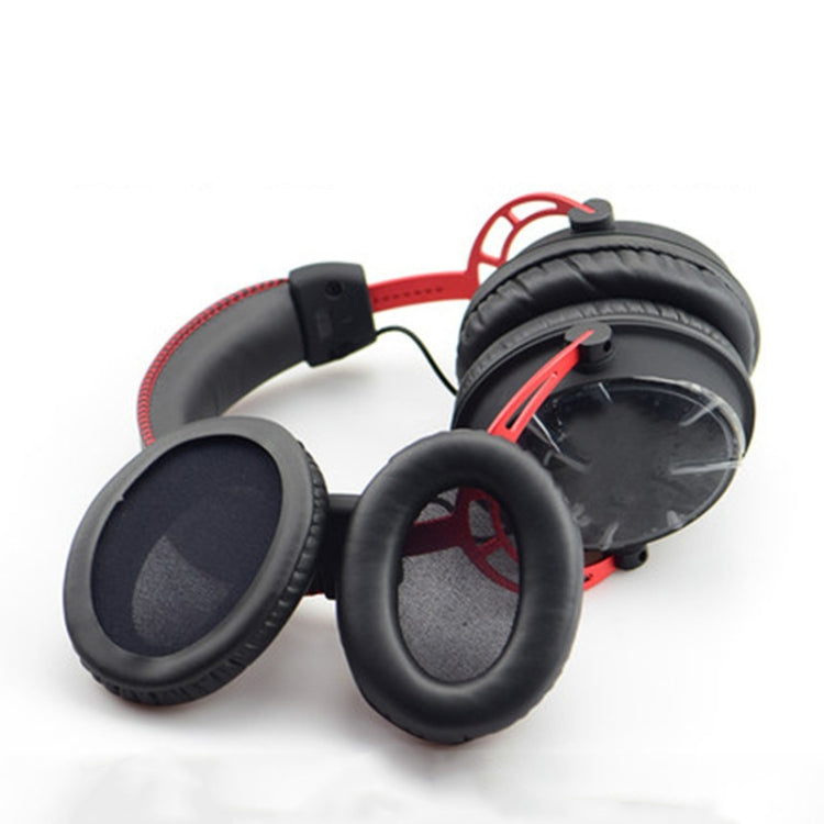 2 PCS Headset Sponge Cover Ear Pad Leather Case For Kingston Cloud Silver II, Colour: Black, Black, Black Splicing, White Splicing, Grid, Lambskin Black, Lambskin White