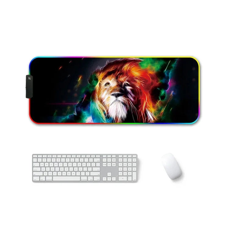 F-01 Rubber Thermal Transfer RGB Luminous Non-Slip Mouse Pad, 300x350x4mm, 350x600x3mm, 350x600x4mm, 300x800x3mm, 300x800x4mm