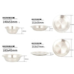 CLS Outdoor Stainless Steel Tableware Portable Camping Dinner Bowl Plate Kit, 16 PCS / Set