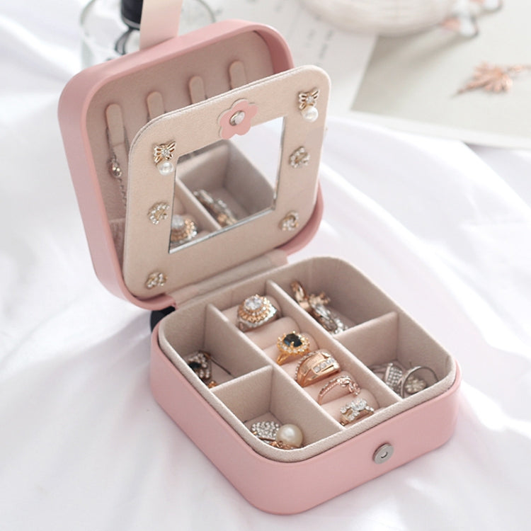 XH-001 Simple Creative Travel Portable Leather Earrings Jewelry Box, 11x11x5.8 cm