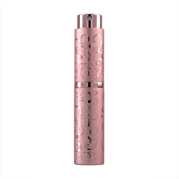 2 PCS Embossed Rotating Perfume Bottle Metal Discharge Bottle Sterilizing Alcohol Spray Bottle, 10ml